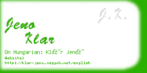 jeno klar business card